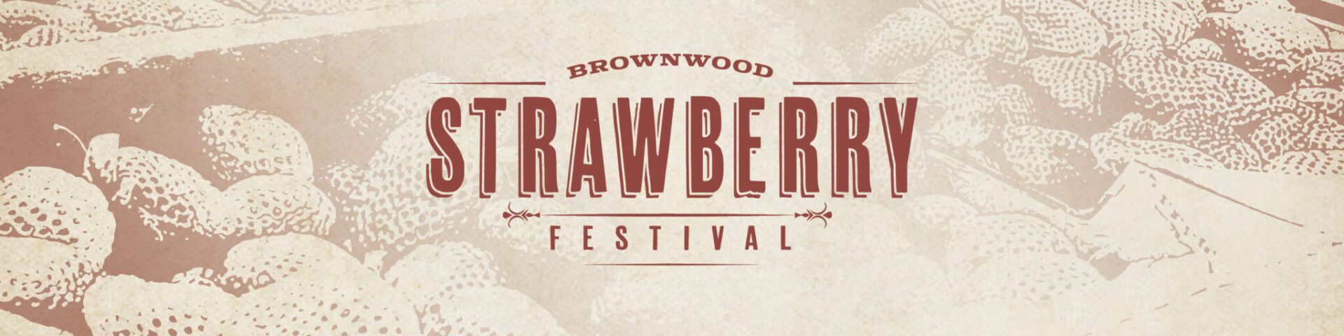 Brownwood Strawberry Festival logo with vintage design.